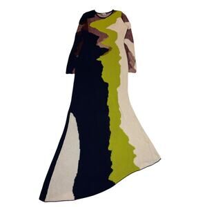 Hanifa Jax Knit Gown Long Sleeve Asymmetrical Maxi Dress Women's 3XL